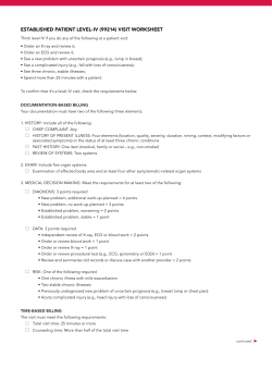 esTABLIsHeD PATIenT LeveL-Iv (99214) vIsIT worksHeeT
