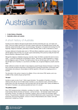 A short history of Australia Australian culture and