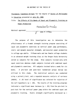 The effects of six weeks of squat and plyometric training on power