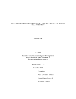 The Effect of Female Orgasm Frequency on Female Mate Selection