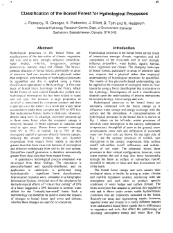 Classification of the Boreal Forest for Hydrological Processes