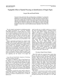 Negligible Effect of Spatial Precuing on Identification of Single Digits