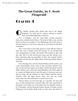 Ch 4 The Great Gatsby, by F. Scott Fitzgerald Chapter 4