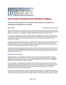 Good Coolant Chemistry Saves Wet-Sleeve Engines