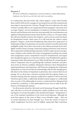 232 Sheppard, A. It is unfortunate that this book`s title, which implies