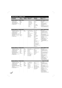 Cheeky Monkey 1 Syllabus Guide