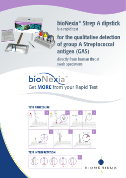 bioNexia&reg; Strep A dipstick