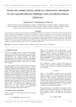 study of conductivity, optical constants and solid state