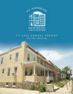 Annual Report - St. Ambrose Housing Aid Center