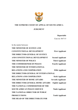 THE SUPREME COURT OF APPEAL OF SOUTH