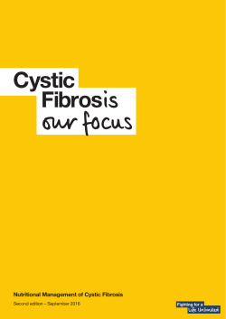 Nutritional Management of Cystic Fibrosis