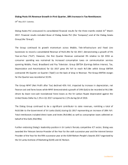 Dialog Posts 5% Revenue Growth in First Quarter, 28