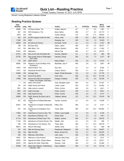 Quiz List&mdash;Reading Practice - Loving Shepherd Lutheran School
