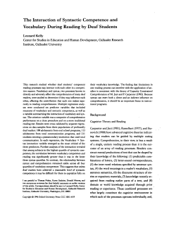 The Interaction of Syntactic Competence and