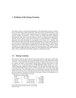 1 Problems of the Energy Economy 1.1 Energy economy - Wiley-VCH