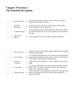 Chapter 19 Section 1 The Scientific Revolution