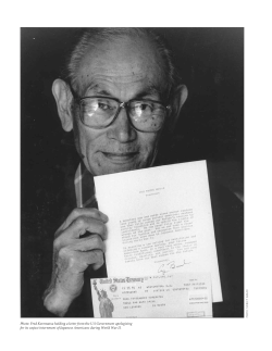 Photo: Fred Korematsu holding a letter from the U.S Government
