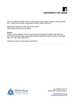 How does internal angle of hoppers affect granular flow