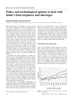 Policy and technological options to deal with India`s food surpluses