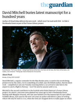 David Mitchell buries latest manuscript for a hundred years