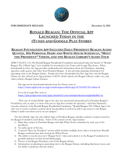 ronald reagan: the official app - Ronald Reagan Presidential