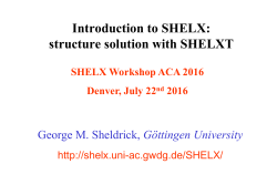 Introduction to SHELX: structure solution with SHELXT