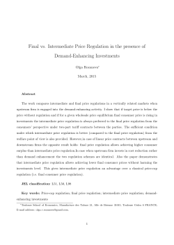 Final vs. Intermediate Price Regulation in the presence of Demand