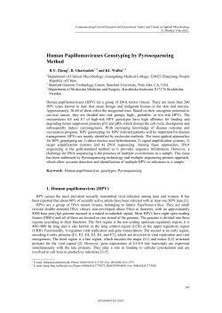 Human Papillomaviruses Genotyping by Pyrosequencing Method