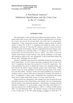 A Post-Racial America? Multiracial Identification and the Color Line