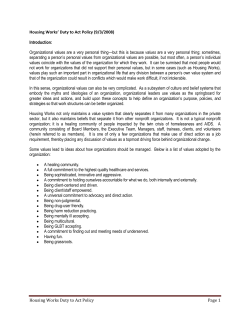 Housing Works Duty to Act Policy Page 1 Housing Works` Duty to Act