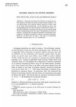 matrix means of finite orders - Research Institute for Mathematical