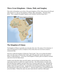 Three Great Kingdoms: Ghana, Mali, and Songhay