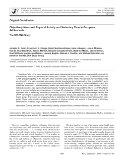 Objectively Measured Physical Activity and Sedentary Time in