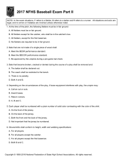 2017 NFHS Baseball Exam Part II