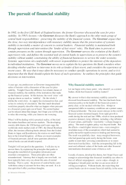 The pursuit of financial stability