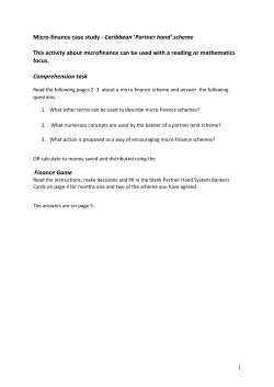 Micro‐finance case study ‐ Caribbean `Partner hand` scheme This