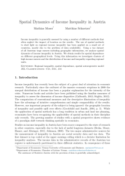 Spatial Dynamics of Income Inequality in Austria