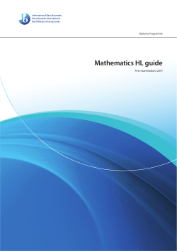 Mathematics HL guide