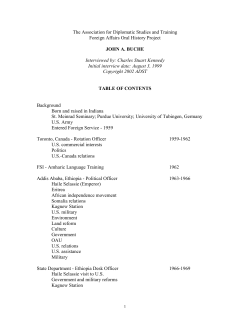 Buche, John A. - Association for Diplomatic Studies and Training