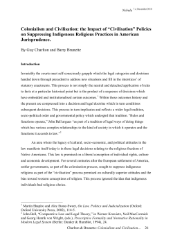 Colonialism and Civilization: The Impact of &ldquo;Civilization&rdquo; Policies