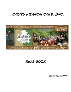 CLOUD 9 RANCH CLUB, INC. RULE BOOK
