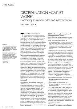 Cusack, Simone --- "Discrimination against women: Combating its