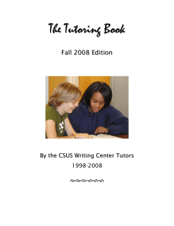 The Tutoring Book - Sacramento State