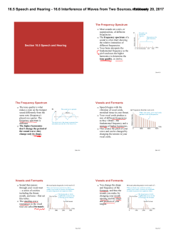 16.5 Speech and Hearing - 16.6 Interference of Waves from Two