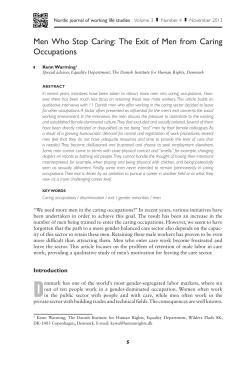 Men Who Stop Caring: The Exit of Men from Caring Occupations