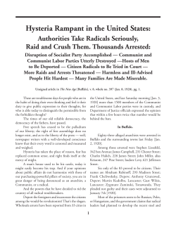Hysteria Rampant in the United States