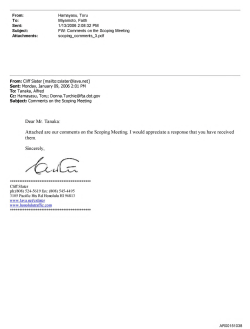 Dear Mr. Tanaka: Attached are our comments