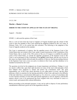 Martin v. Hunter`s Lessee - National Liberty Alliance