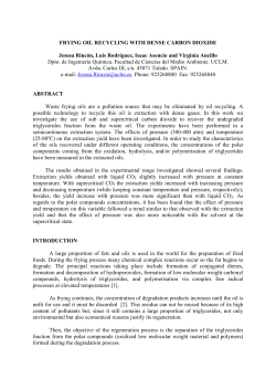 frying oil recycling with dense carbon dioxide.