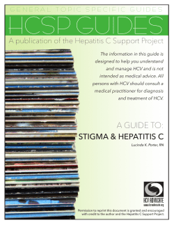 Stigma and Hepatitis C